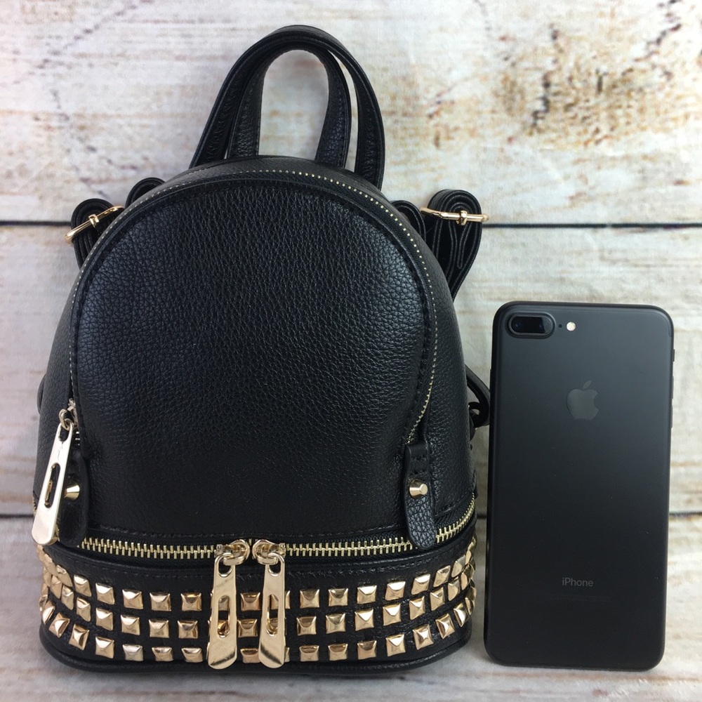 Black Mini Backpack Crossbody Bag